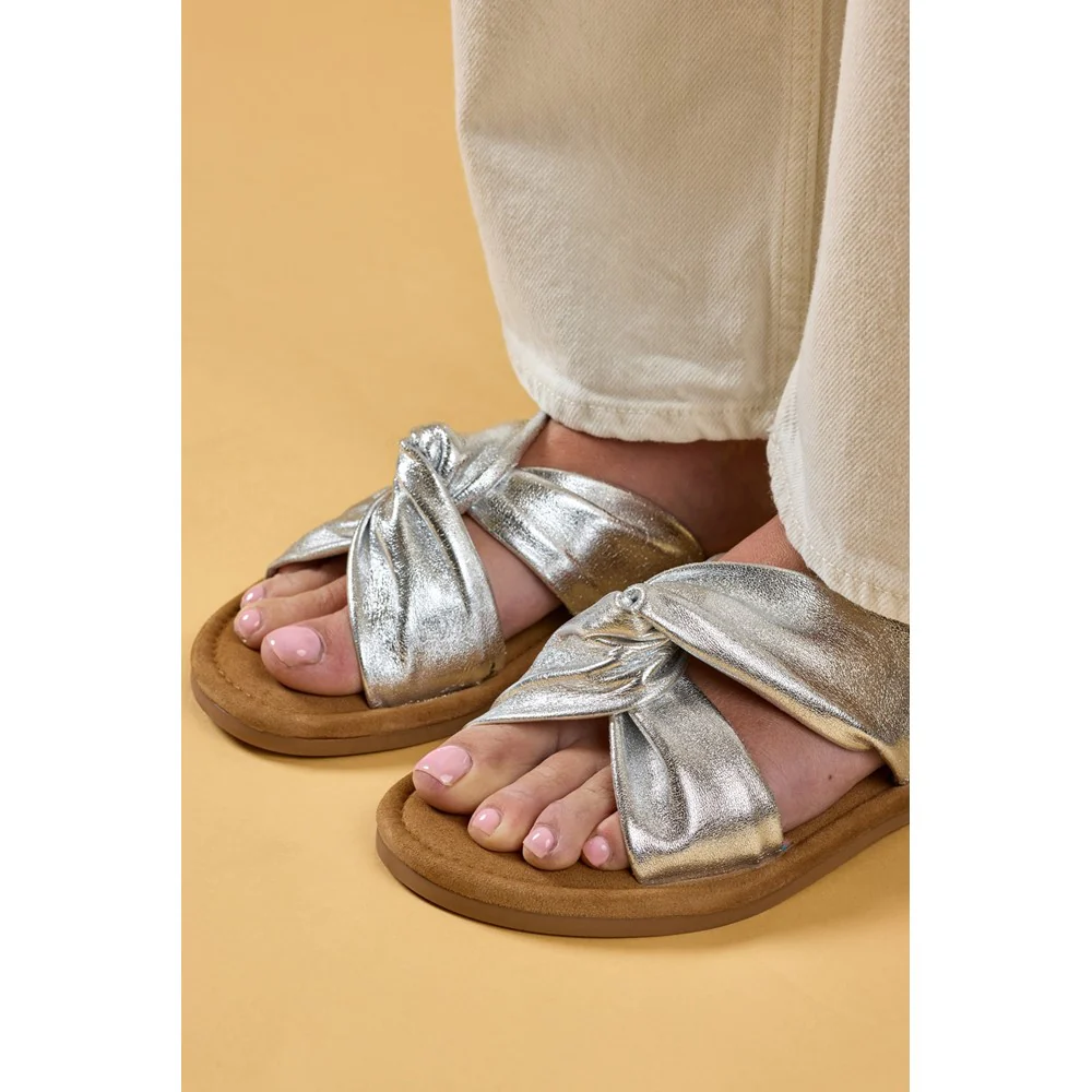 Silver Amy Wide Fit Sandals