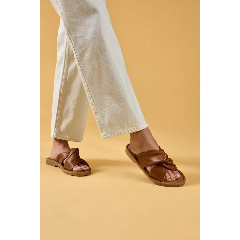 Tan Amy Wide Fit Sandals - Image 2