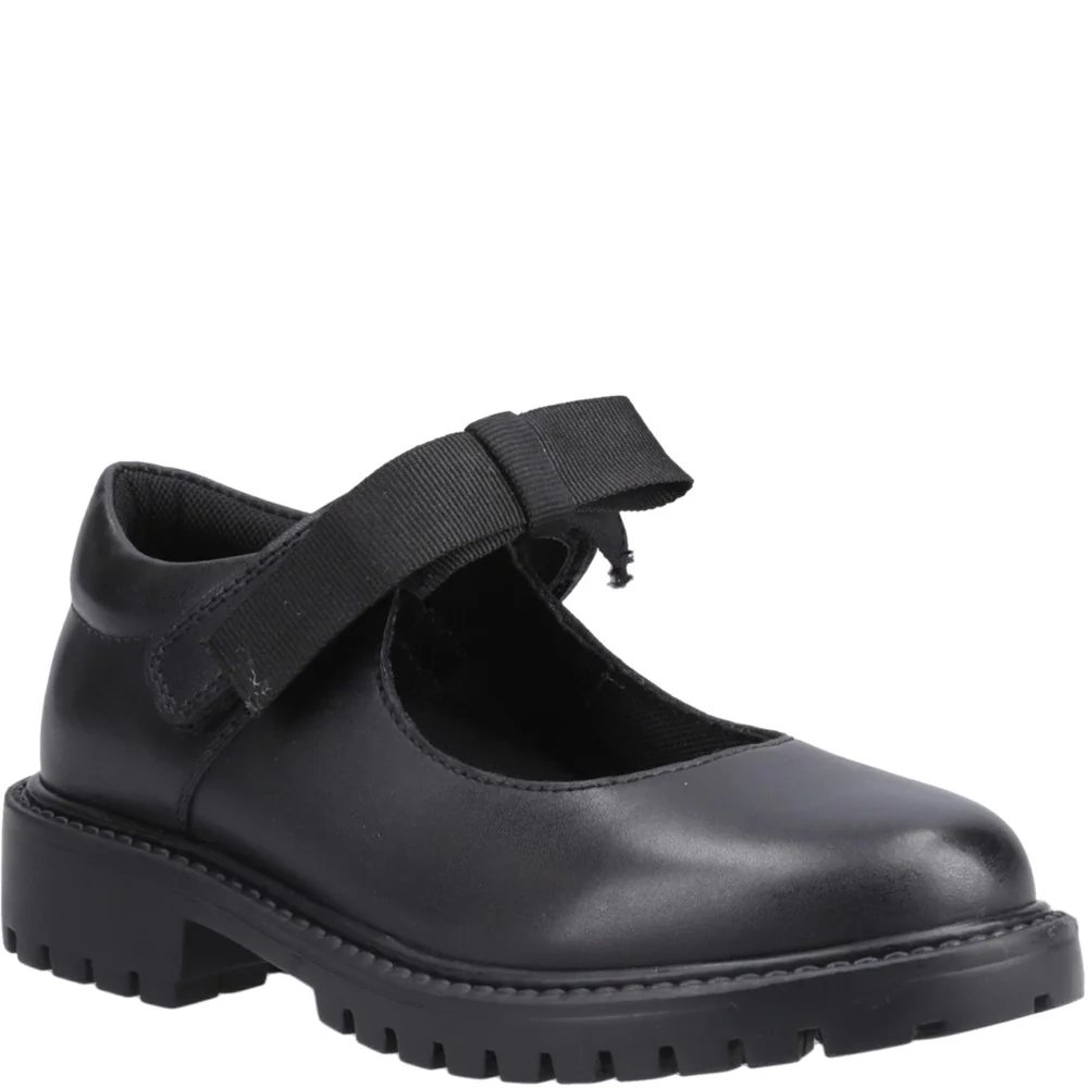 Black Astrid Bow Junior School Shoes