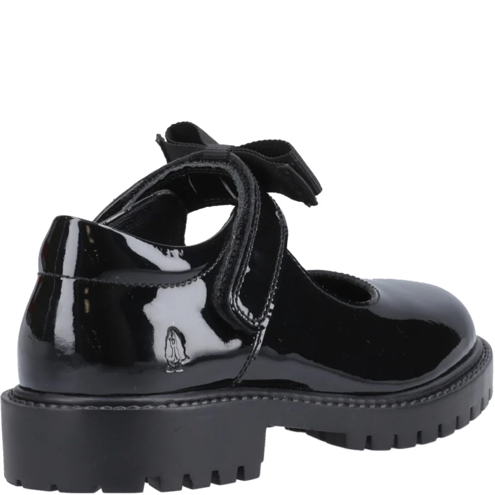 Patent Black Astrid Bow Junior School Shoes - Image 2