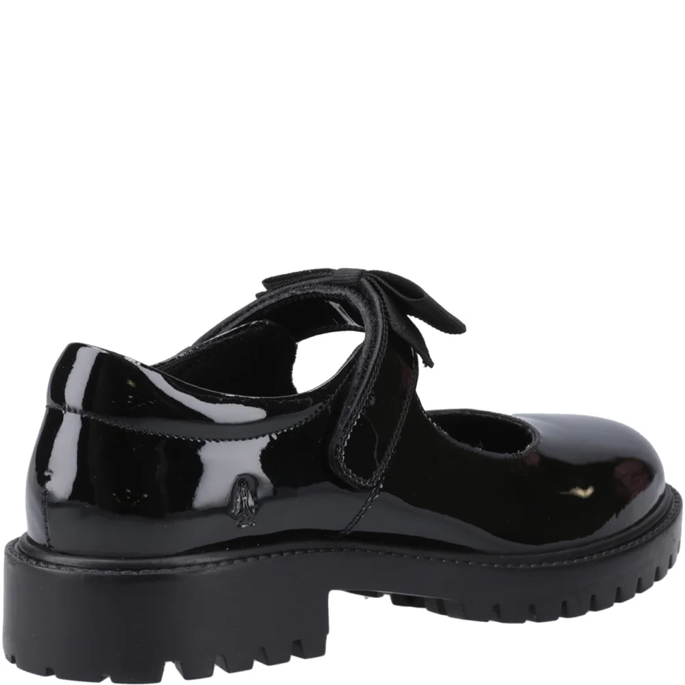 Patent Black XL Astrid Bow Senior School Shoes - Image 2