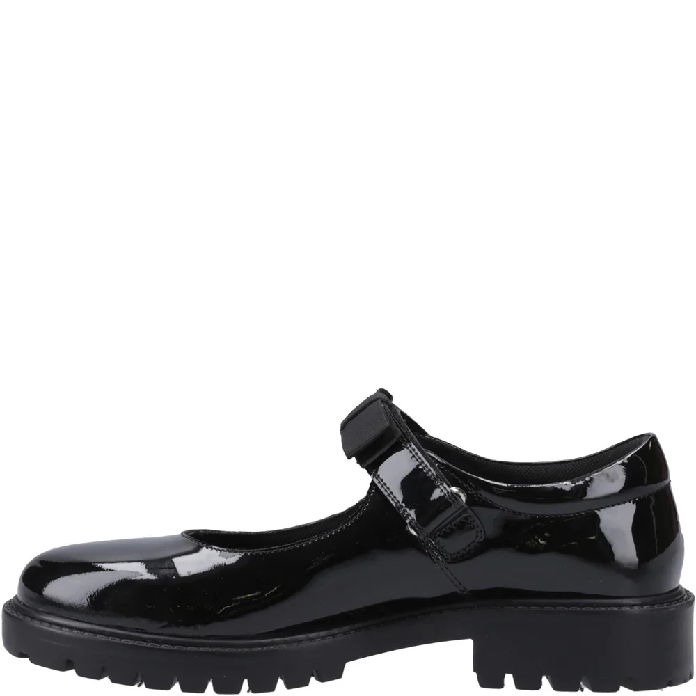 Patent Black XL Astrid Bow Senior School Shoes - Image 4