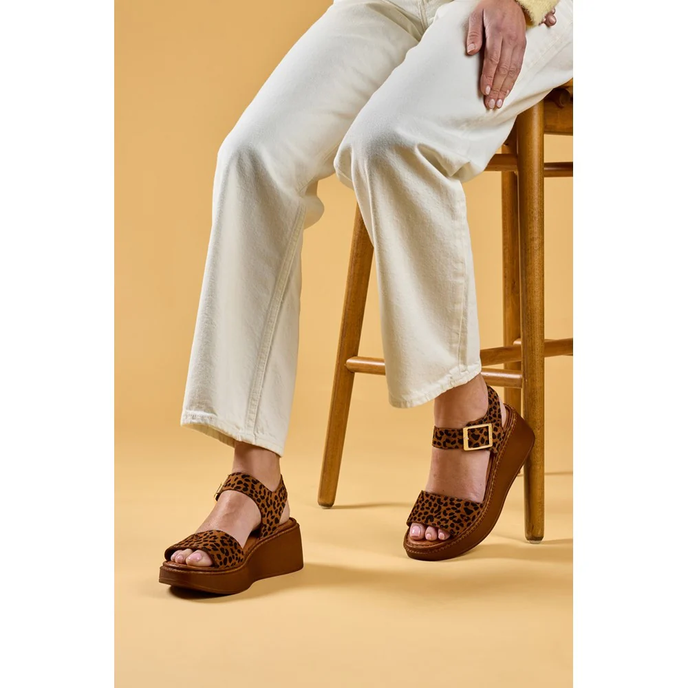 Leopard Beatrix Wedge Sandals - Image 2