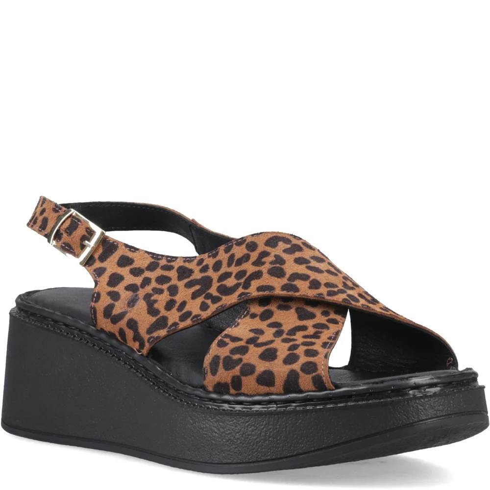 Leopard Bex Wedge Sandals
