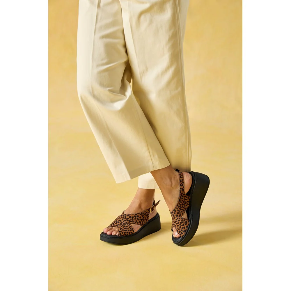 Leopard Bex Wedge Sandals - Image 6