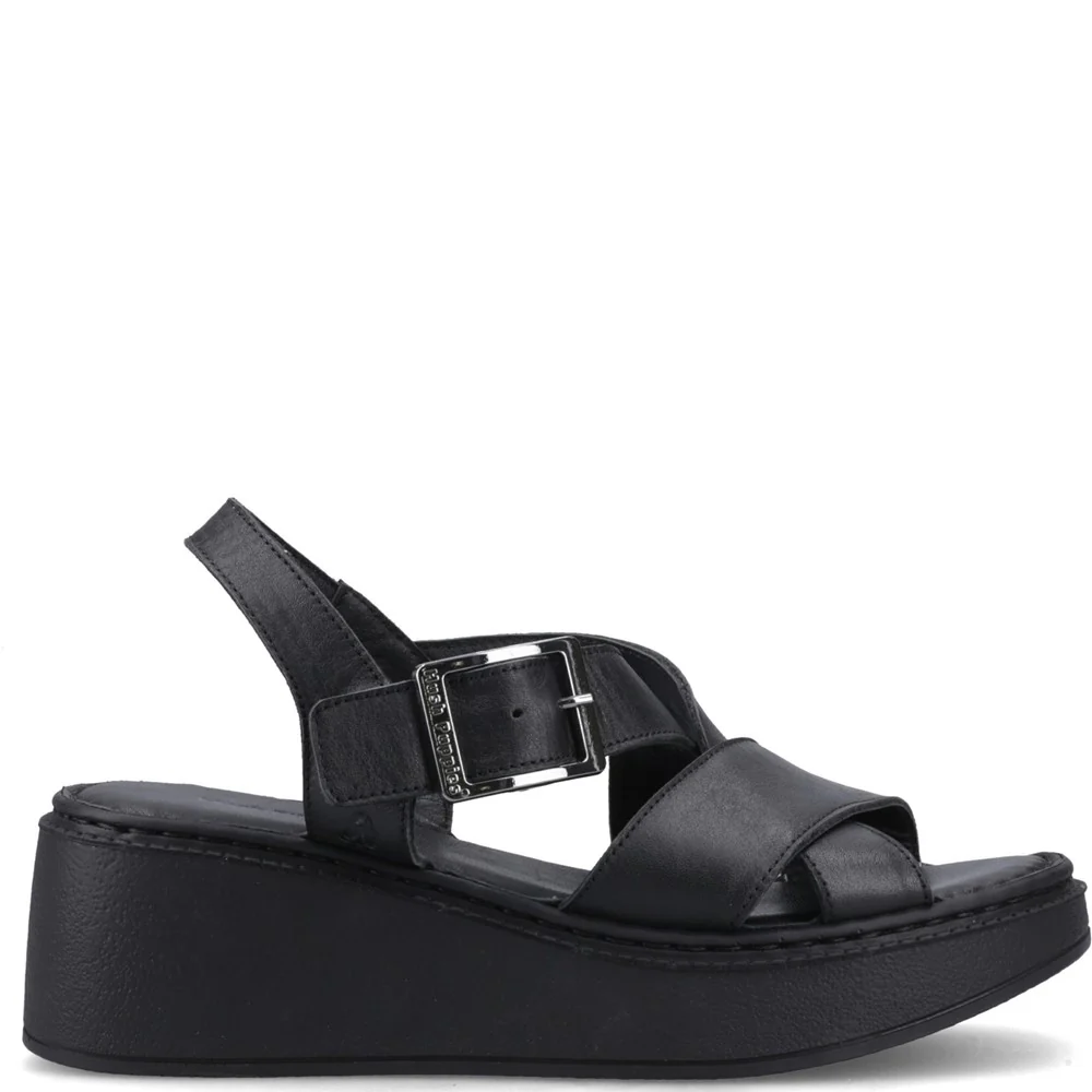 Black Bretta Wedge Sandals - Image 6