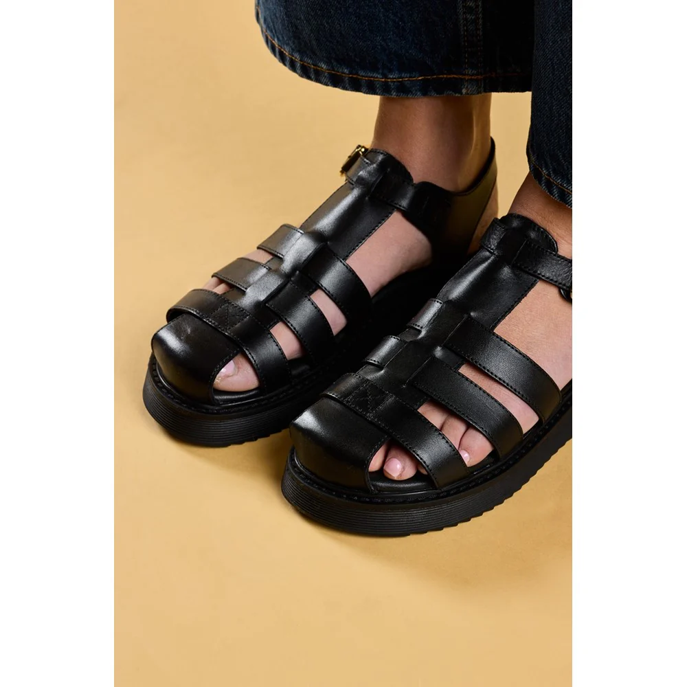 Black Cassandra Gladiator Sandals