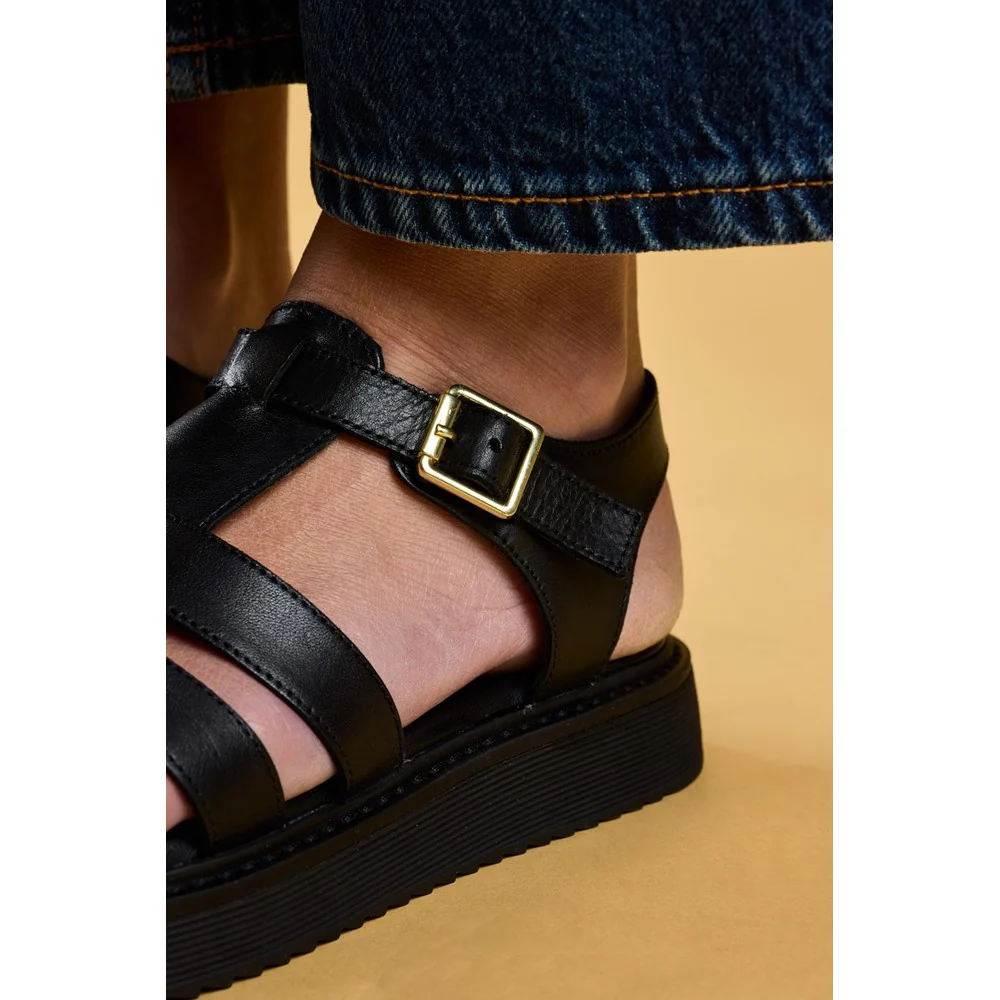 Black Cassandra Gladiator Sandals - Image 6