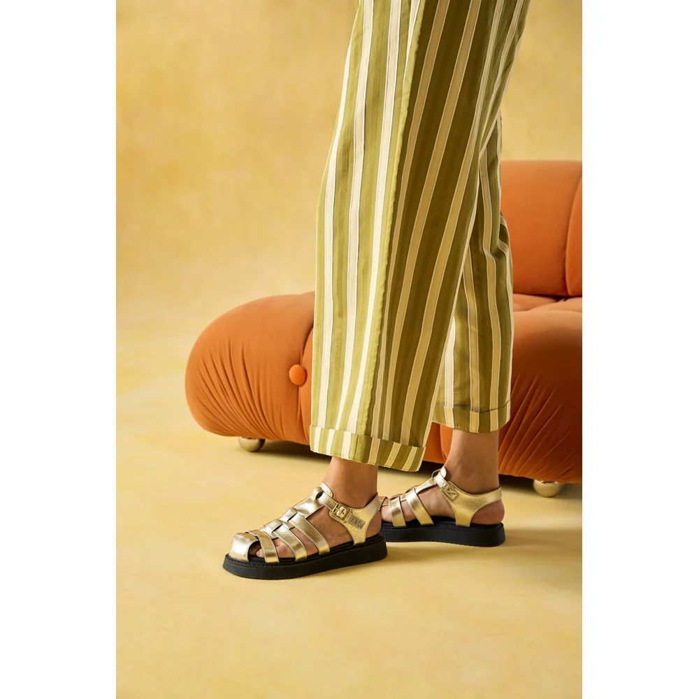 Gold Cassandra Gladiator Sandals - Image 6