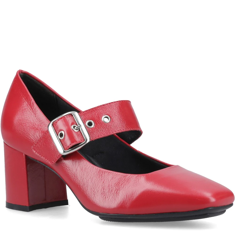 Red Celcilia Buckle Heels