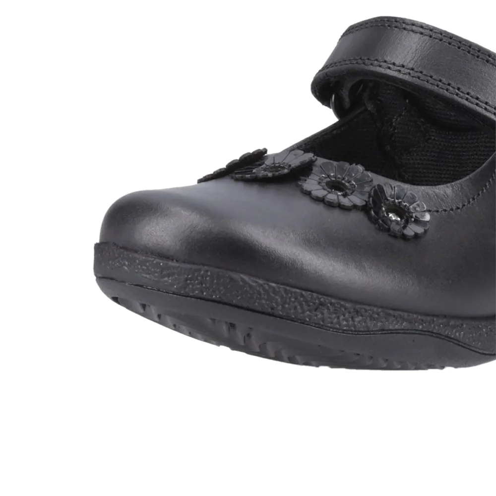 Black Christina Junior School Shoes - Image 9