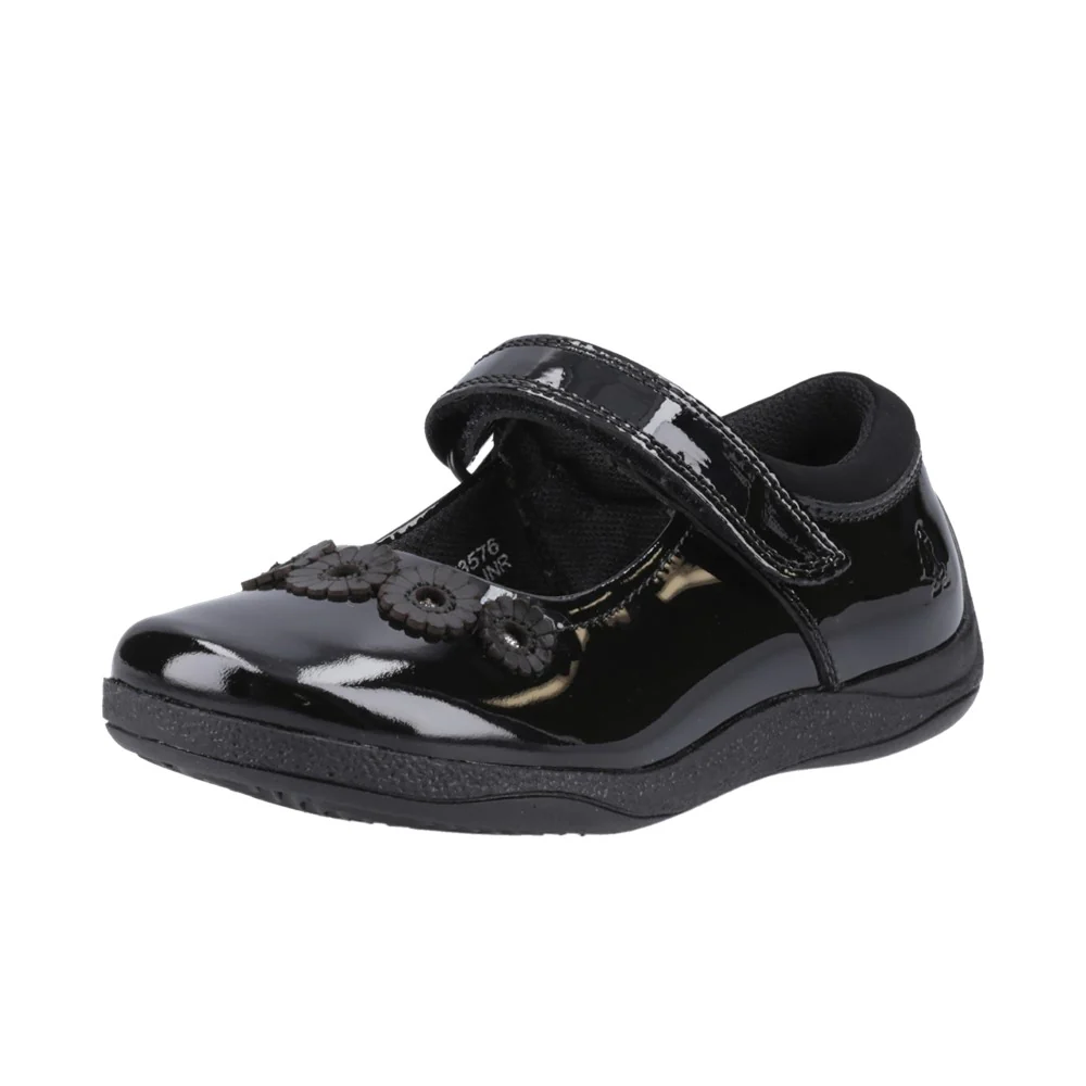 Black Christina Patent Junior School Shoes - Image 8
