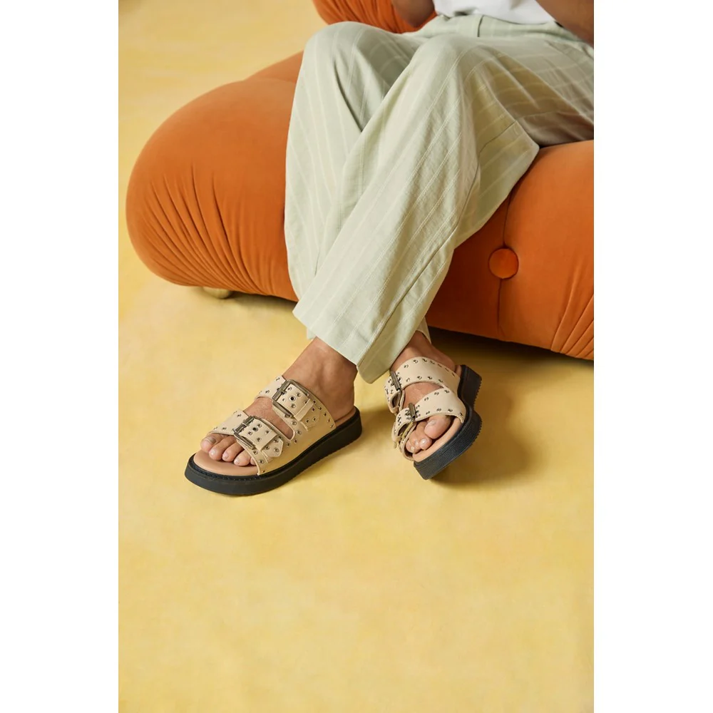 Taupe Christine Mule Sandals - Image 6