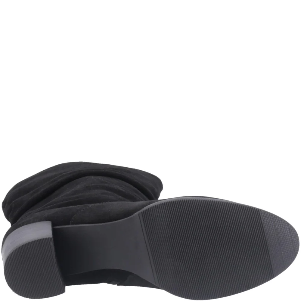 Black Suede Cosima Ruched Suded Boots - Image 3
