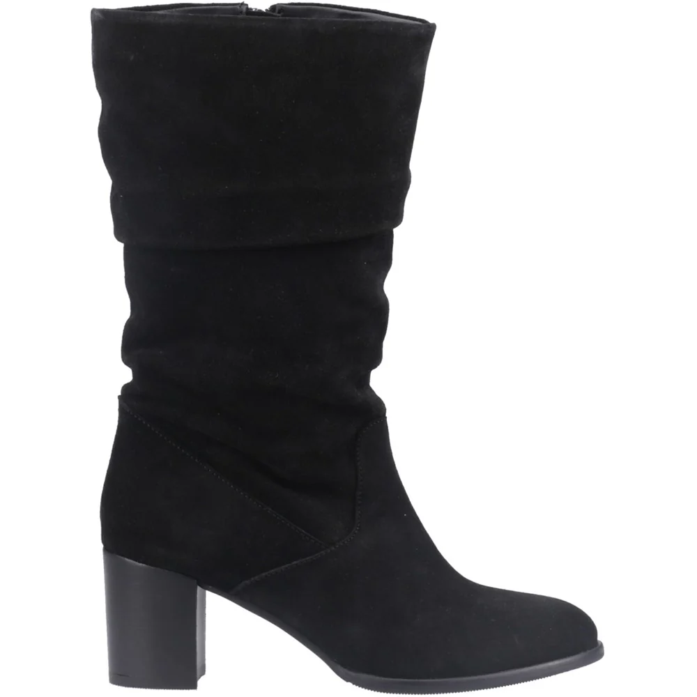 Black Suede Cosima Ruched Suded Boots - Image 5