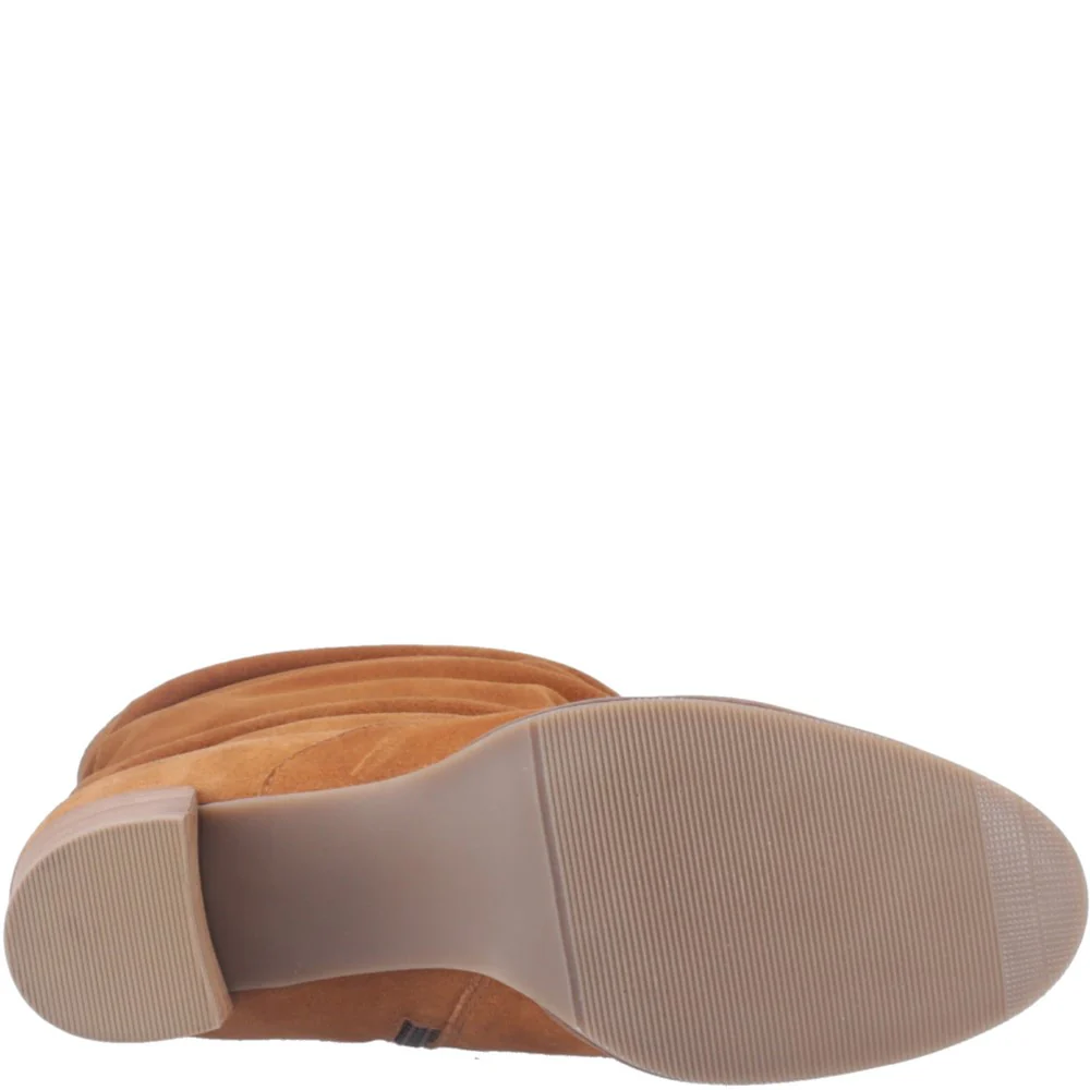 Tan Cosima Ruched Suded Boots - Image 3