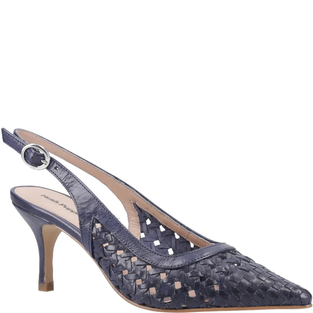 Navy Dalia Kitten Heels