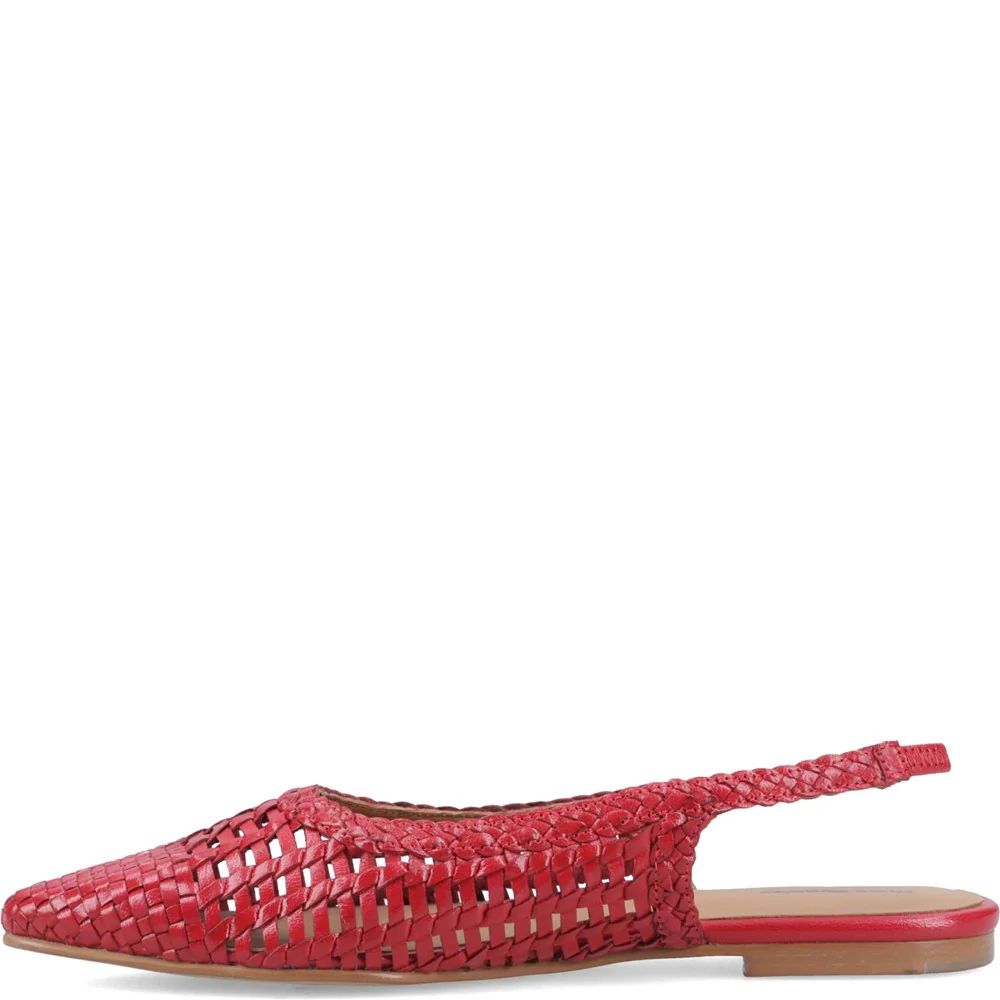Red Dalia Woven Slingback Ballerinas - Image 4