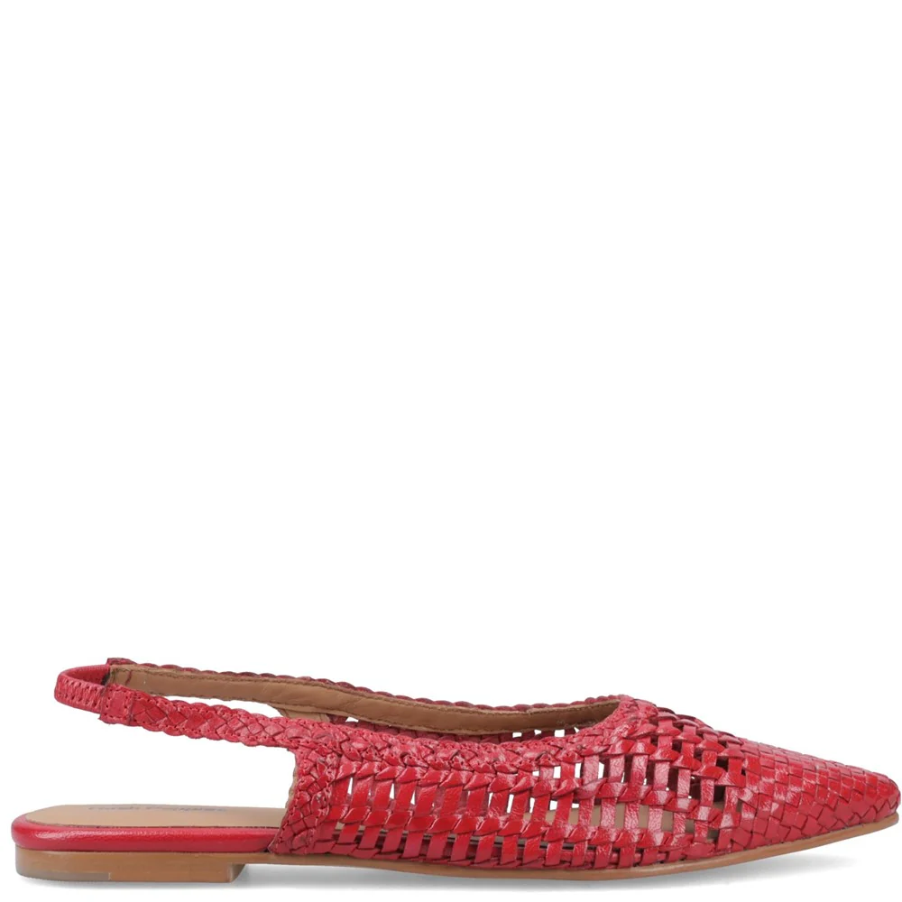 Red Dalia Woven Slingback Ballerinas - Image 5