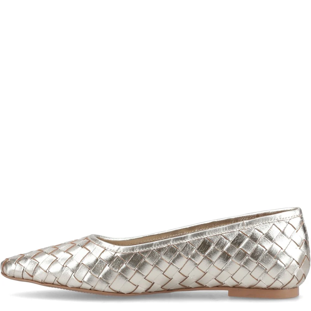 Gold Darla Woven Ballerinas - Image 5