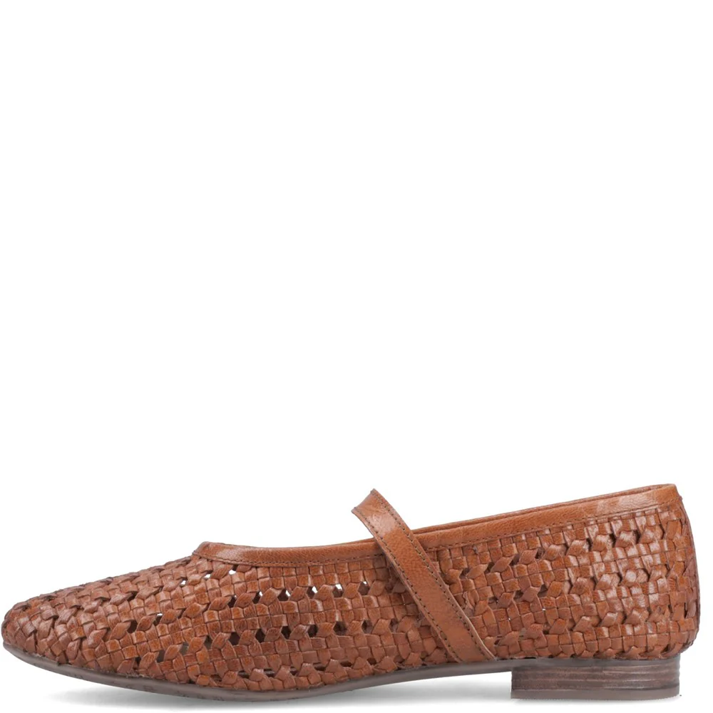Tan Delaney Woven Mary Jane Shoes - Image 4