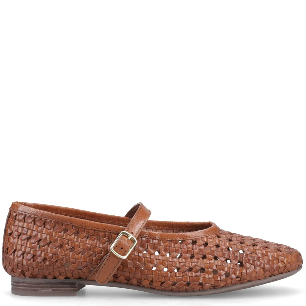 Tan Delaney Woven Mary Jane Shoes - Image 5