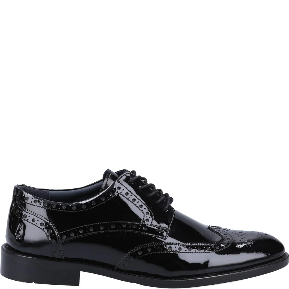 Black Dustin Brogue Patent Shoes - Image 4