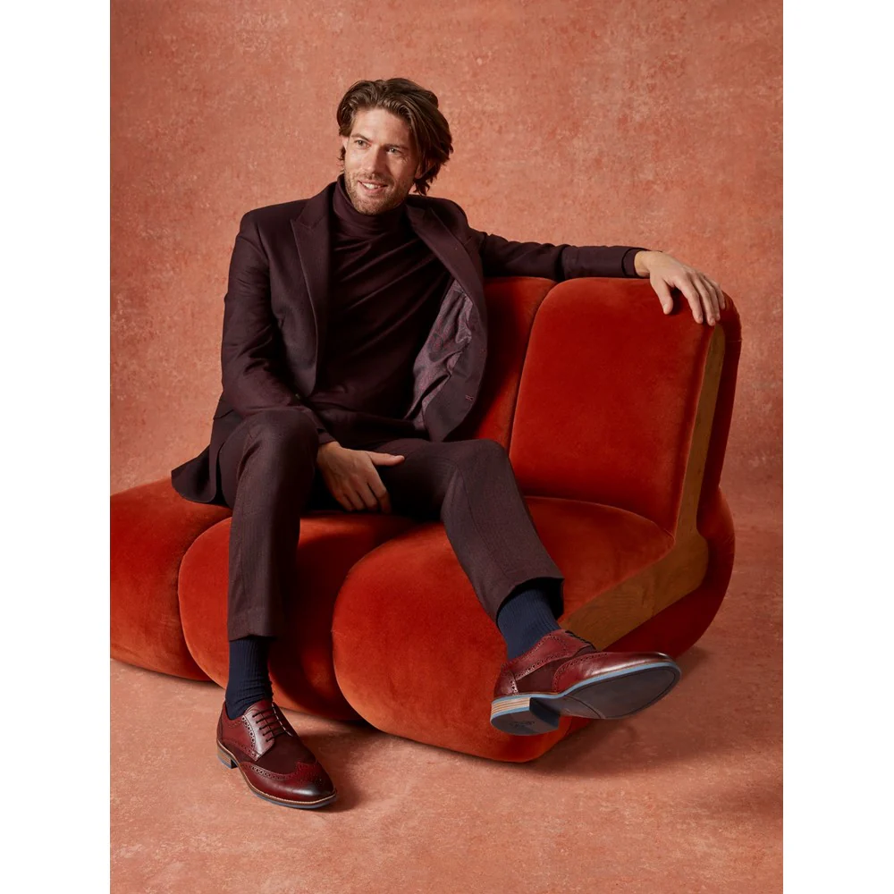 Burgundy Dustin Mix Brogue Shoes - Image 2