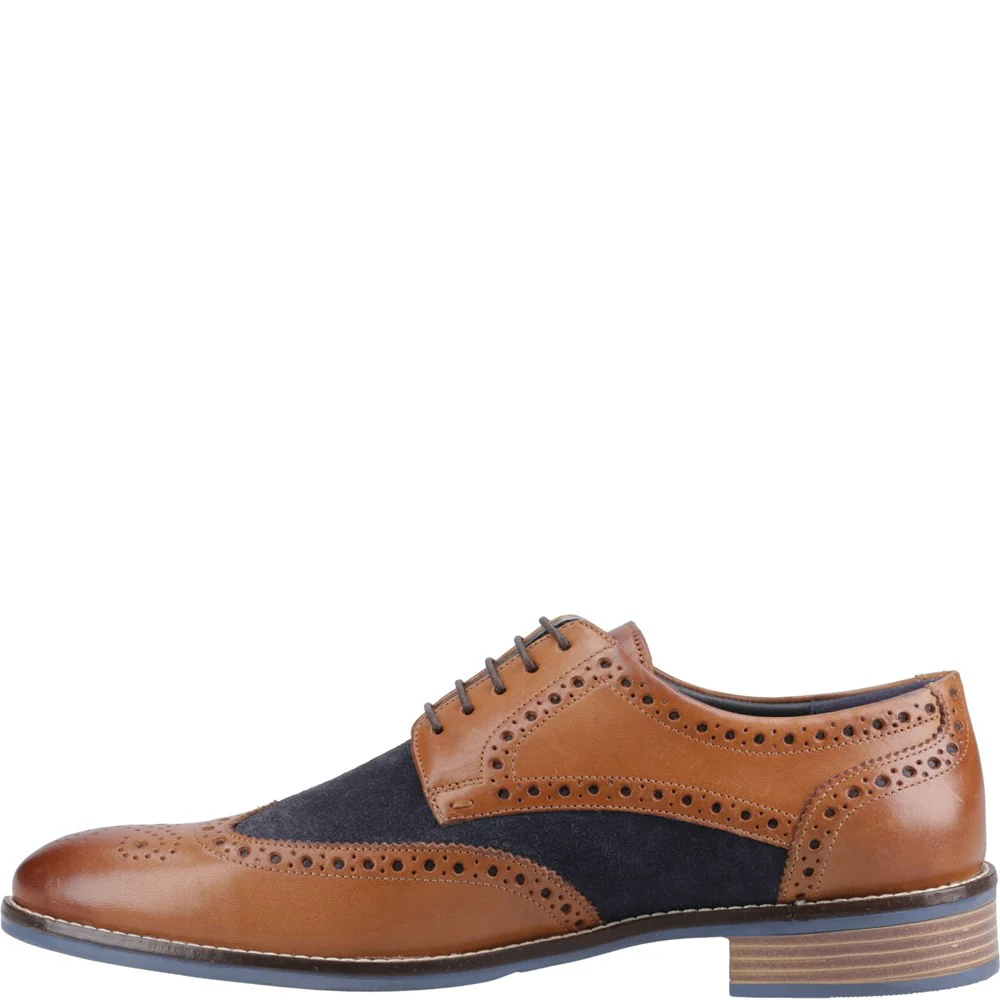 Tan/Navy Dustin Mix Brogue Shoes - Image 4