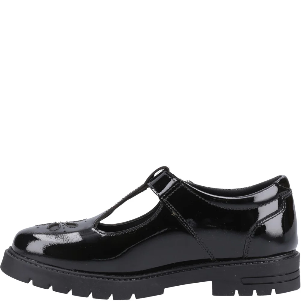 Black Fiona Patent Junior School Shoes - Image 4