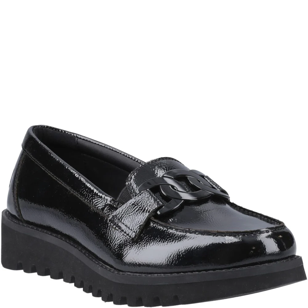 Black Francis Patent Senior School Shoes