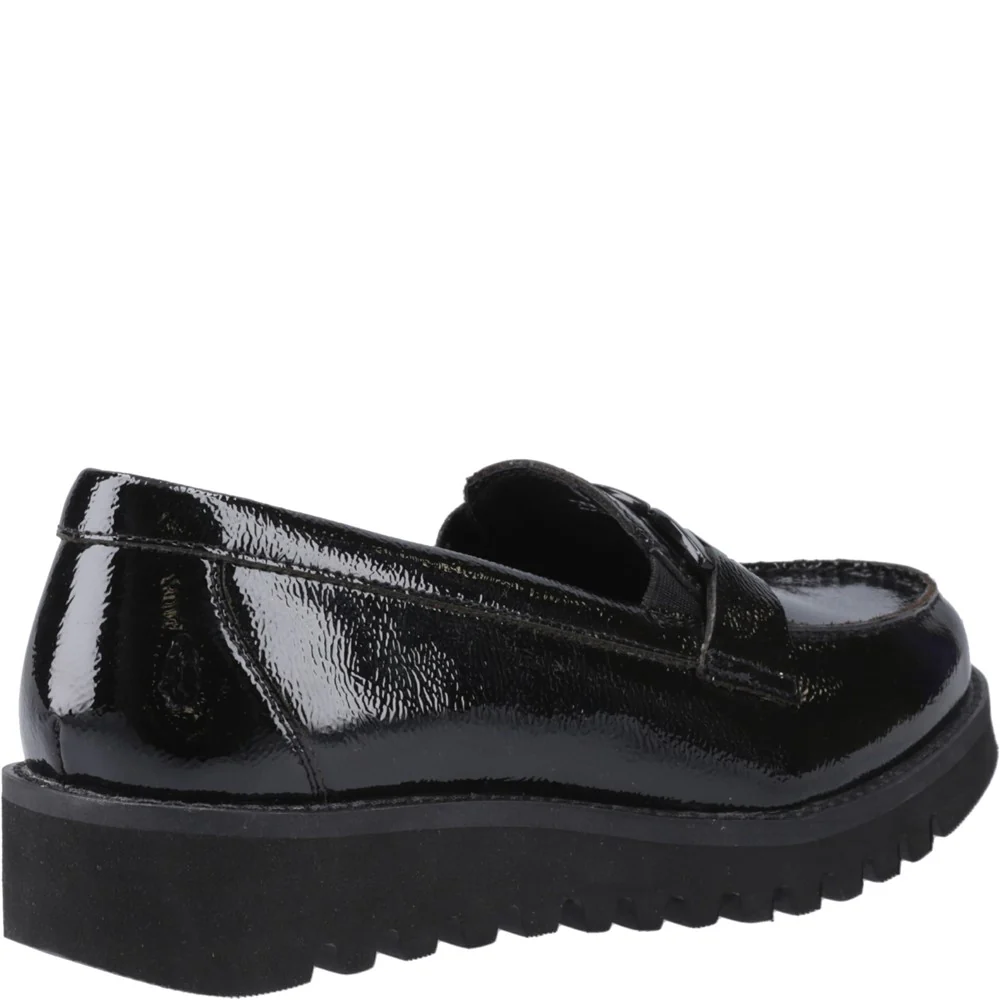 Black XL Francis Patent Senior School Shoes - Image 2