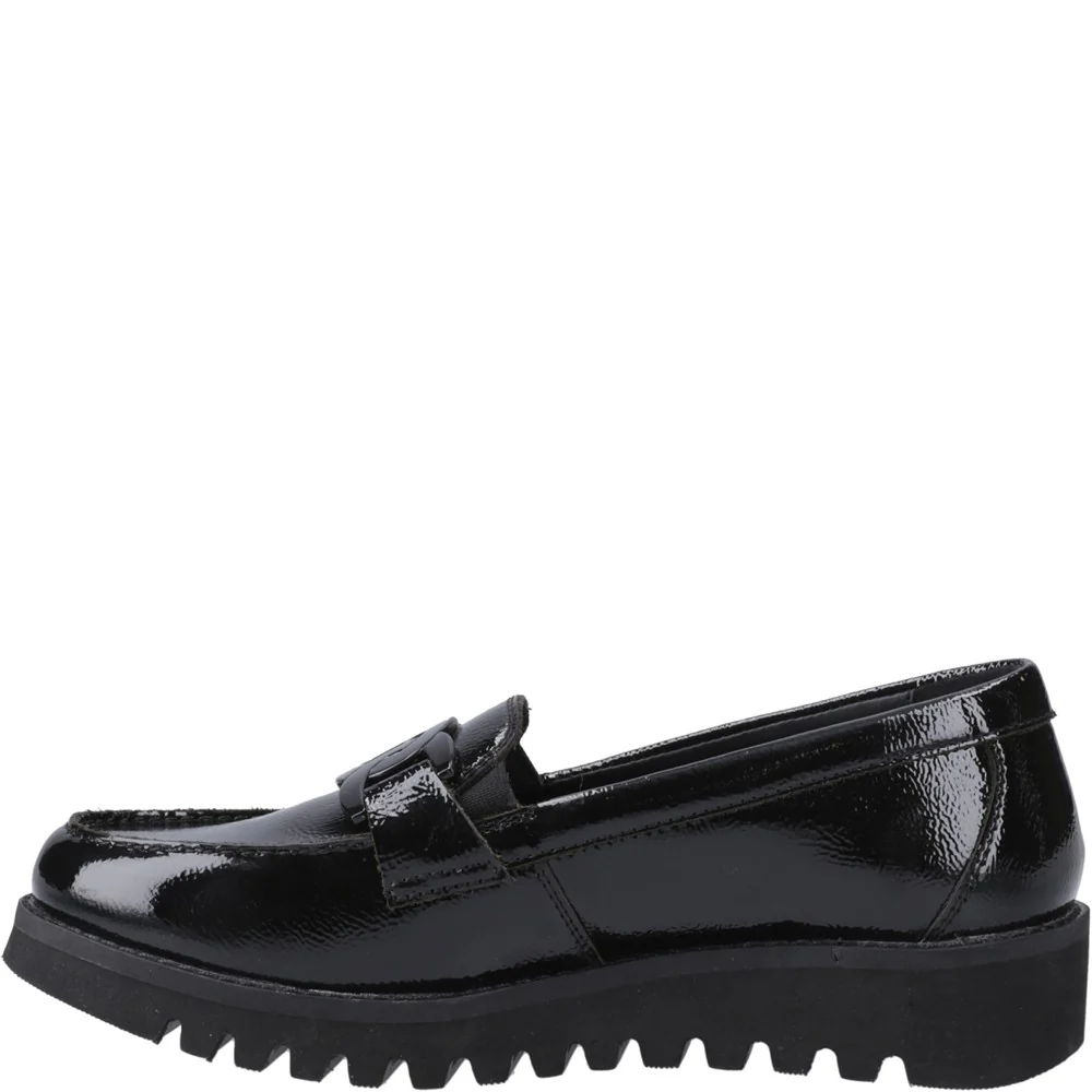Black XL Francis Patent Senior School Shoes - Image 4