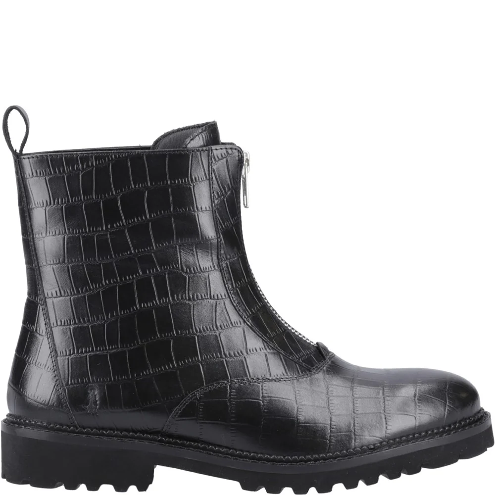 Black Croc Gena Front Zip Boots - Image 5