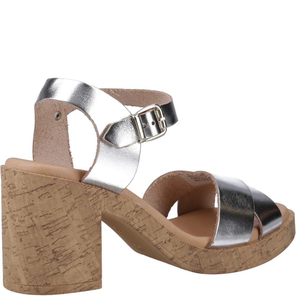 Silver Georgia Cork Sandals - Image 2
