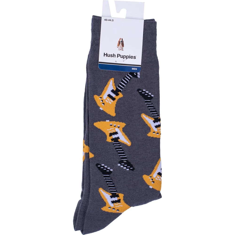 Grey Guitar Mens Socks