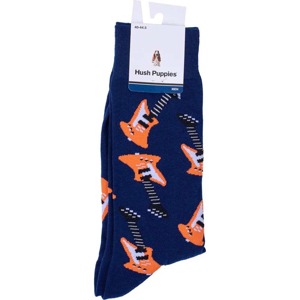 Navy Guitar Mens Socks