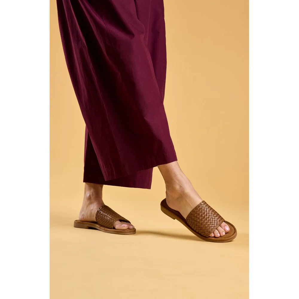 Tan Hetty Slide Sandals - Image 2