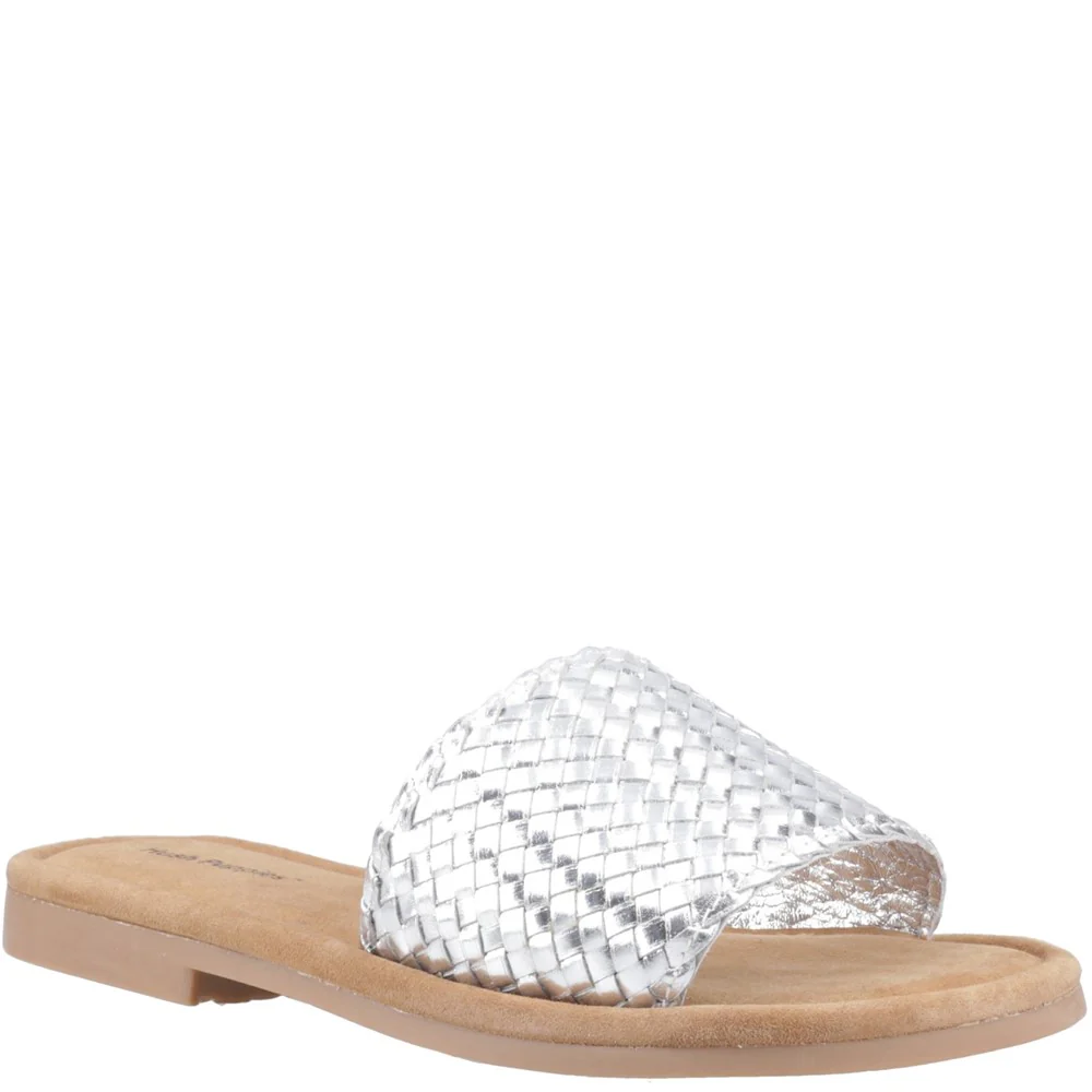 Silver Hetty Wide Fit Slides