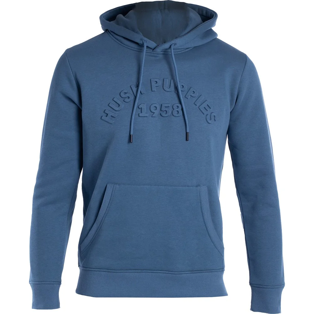 Blue Hush Puppies Embossed Mens Hoodie