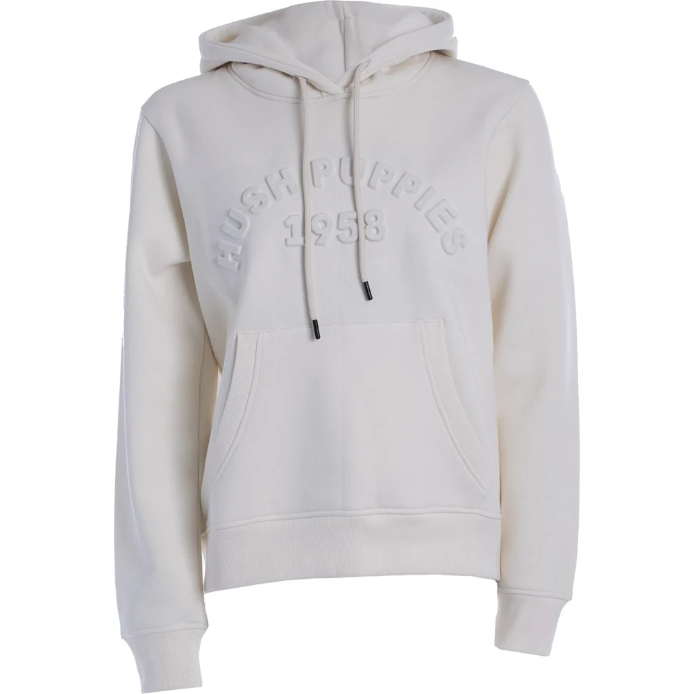 White Hush Puppies Embossed Ladies Hoodie
