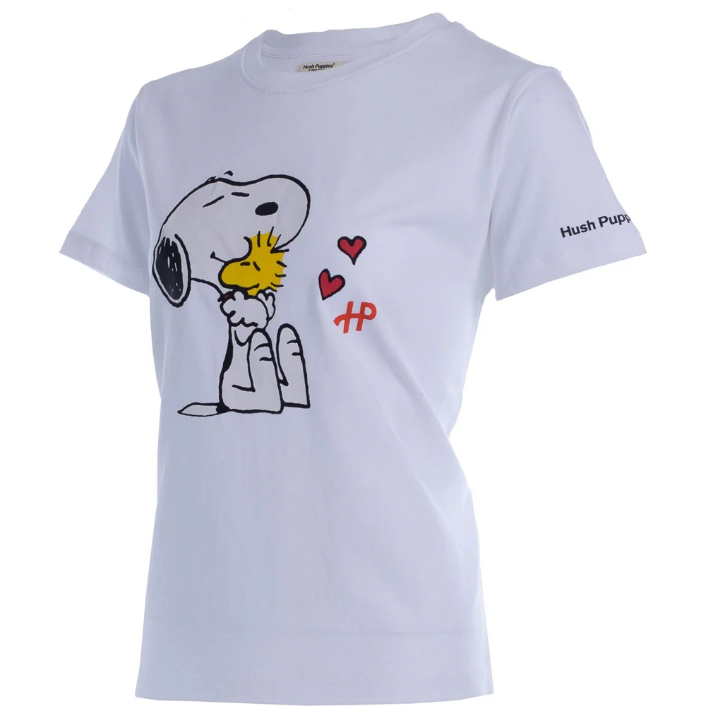 White Snoopy Ladies Hug T-Shirt - Image 3