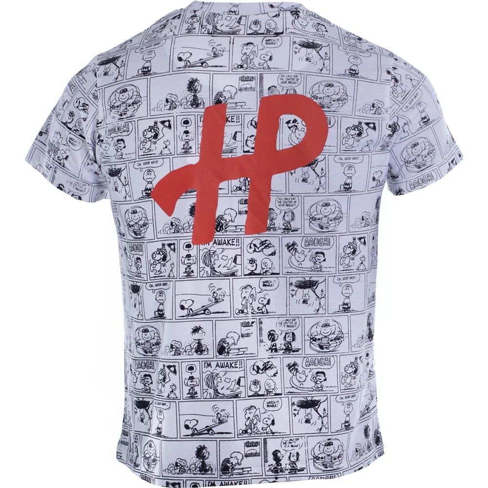 Black/White Snoopy Mens T-Shirt - Image 4