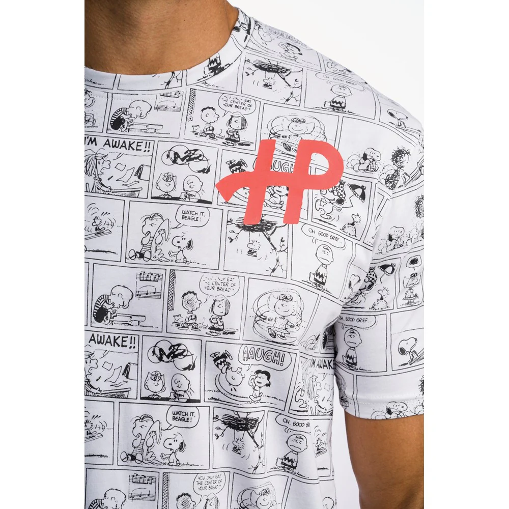Black/White Snoopy Mens T-Shirt - Image 6