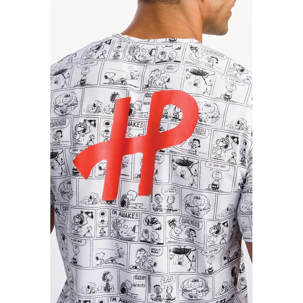 Black/White Snoopy Mens T-Shirt - Image 7