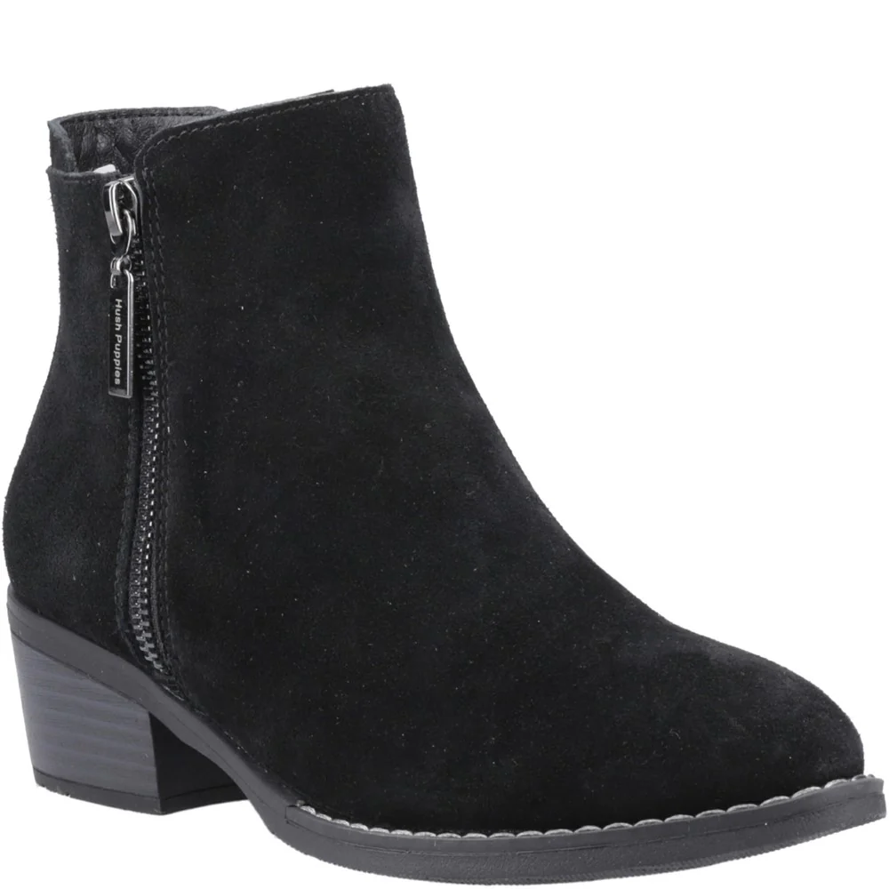 Black Ingrid Zip Boots