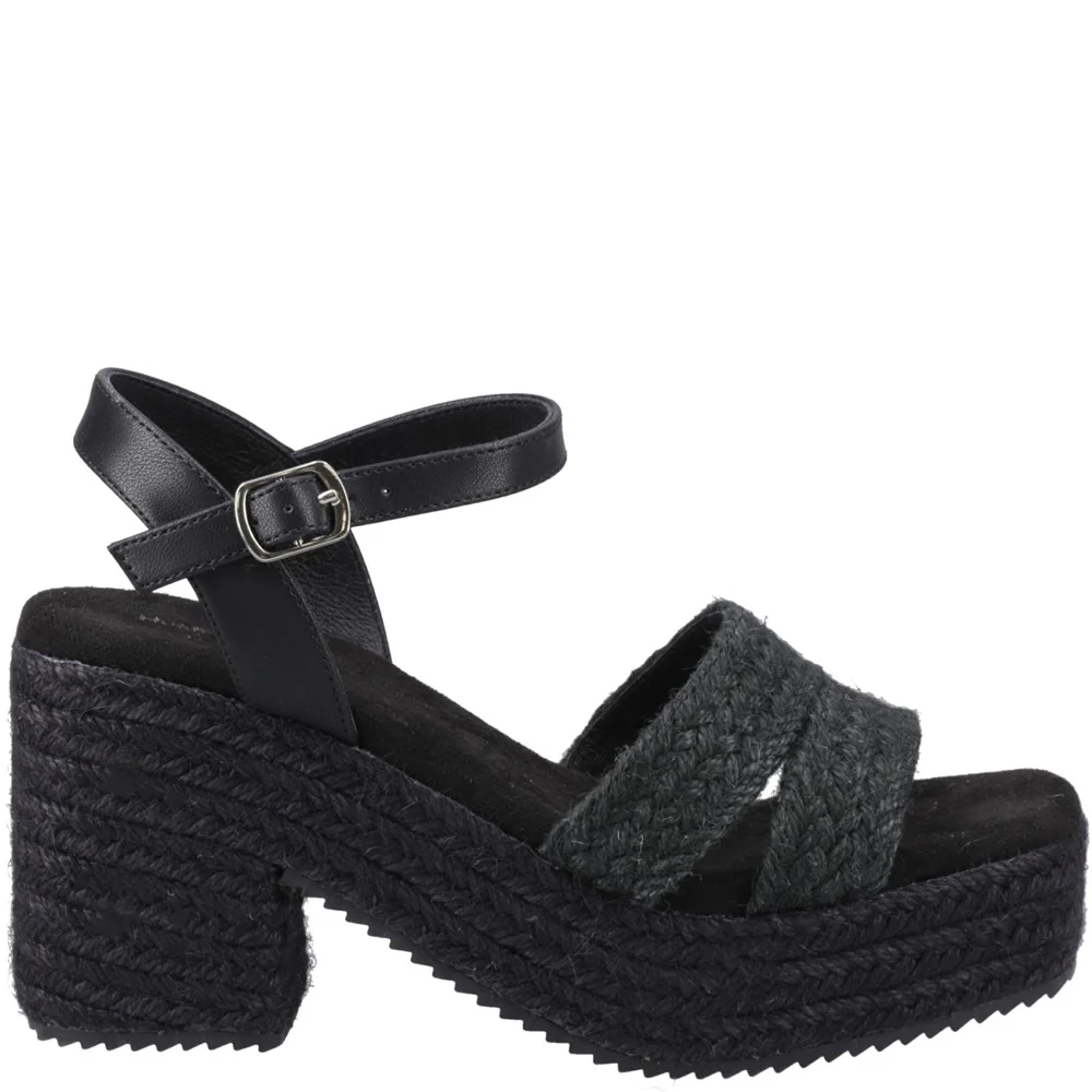 Black Jamelia Espadrille Heel Sandals - Image 5