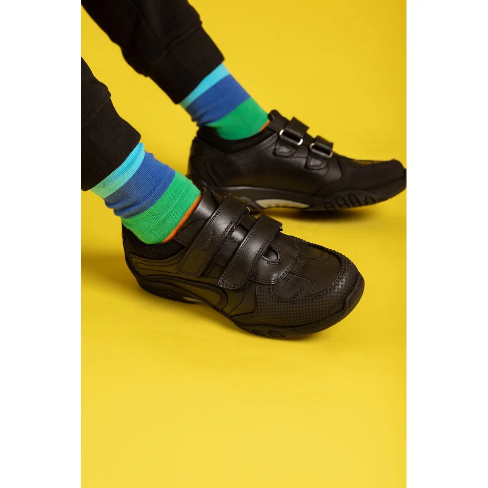 Black Jezza Junior School Shoes - Image 2