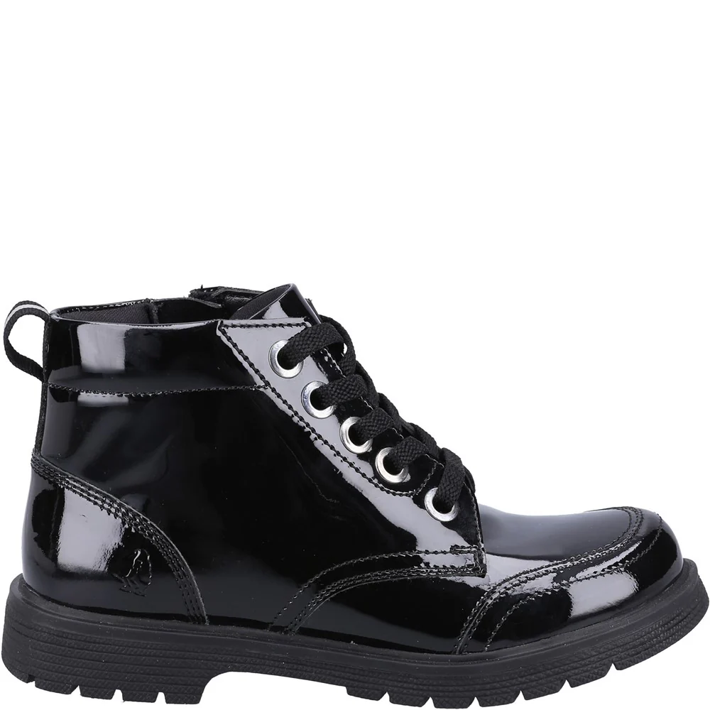 Black Jolie Patent Junior School Boots - Image 4