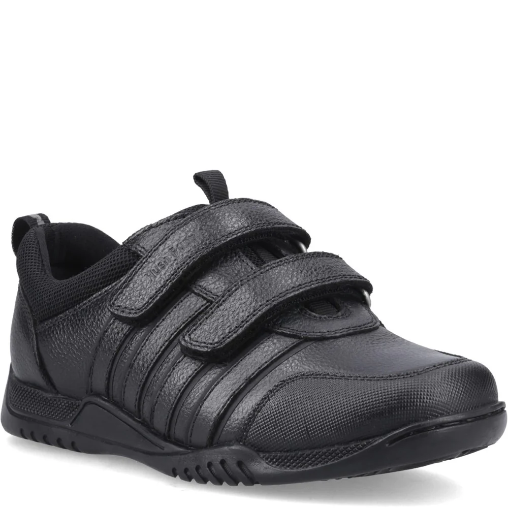 Black  Josh Trainer Junior School Shoes